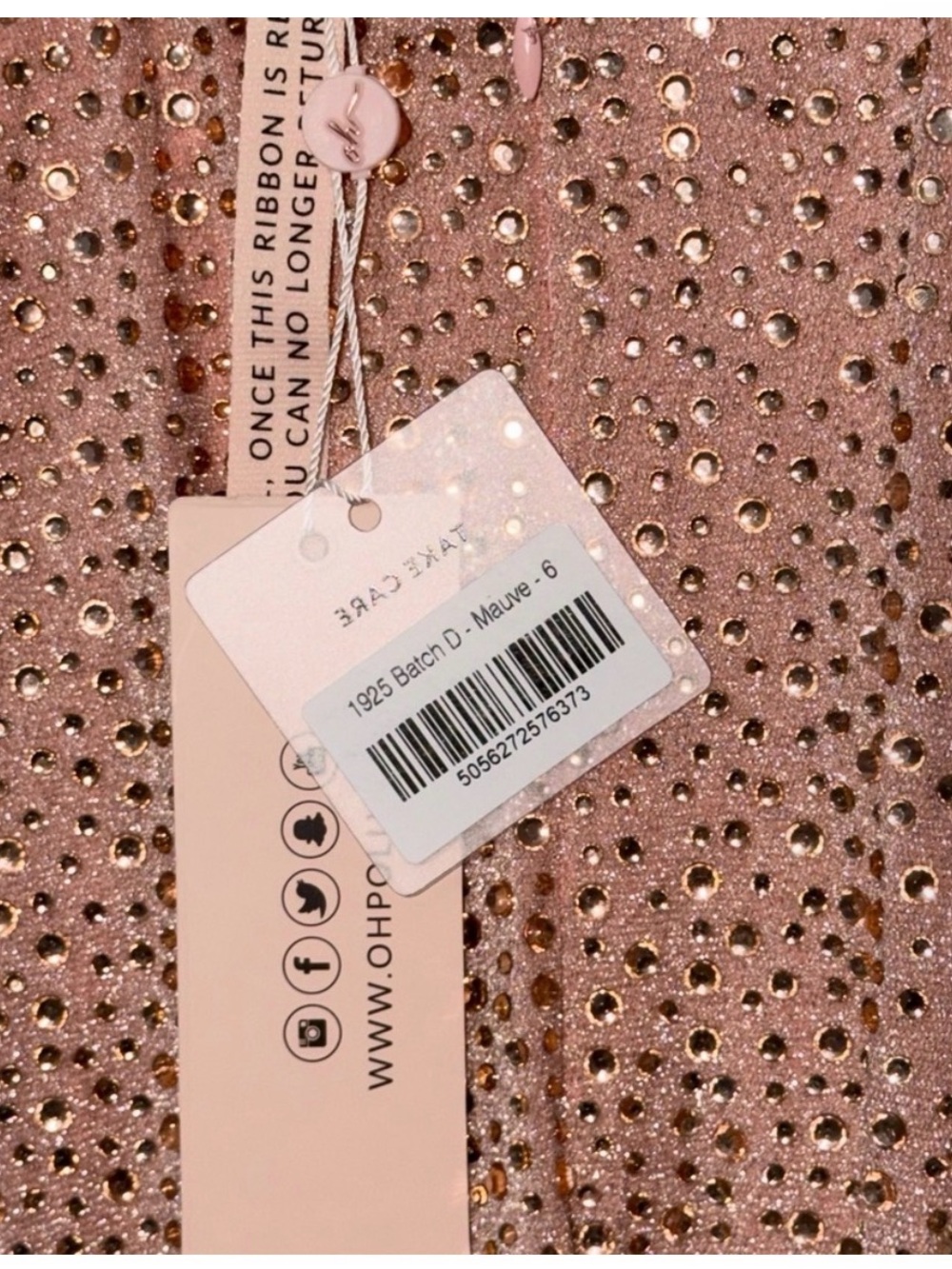 Oh Polly NWT Rose Gold Rhinestones Mini Dress - Picture 6 of 6